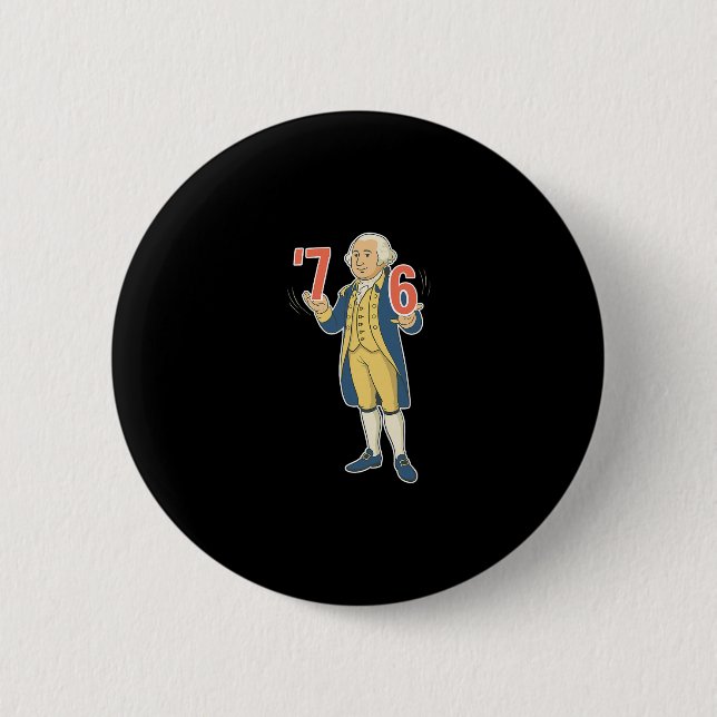 67 lustige George Washington Meme Six Seven Gen Al Button (Vorderseite)