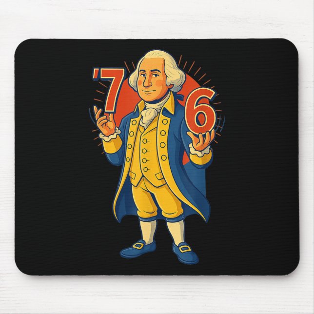 67 lustige George-Washington-Meme Six Seven Gen Al Mousepad (Vorne)