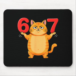 67 Lustige Katze Sechs Sieben Meme Gen Z Alpha Hum Mousepad