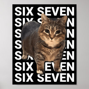 67 Lustige Katze Sechs Sieben Meme Gen Z Alpha Hum Poster