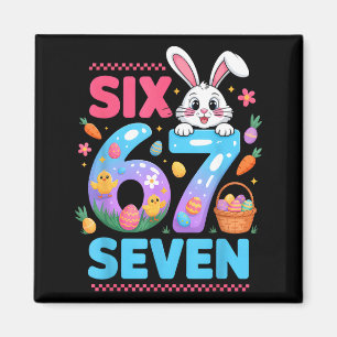 67 lustige sechs sieben Gen Meme süßer Kaninchen H Magnet