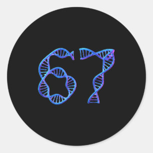 67 Lustige Zahlen-Meme DNA-Replikation Molekularbi Runder Aufkleber