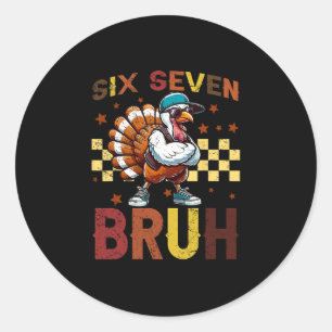 67 Lustiger Thanksgiving Six Seven Meme Brainrot T Runder Aufkleber