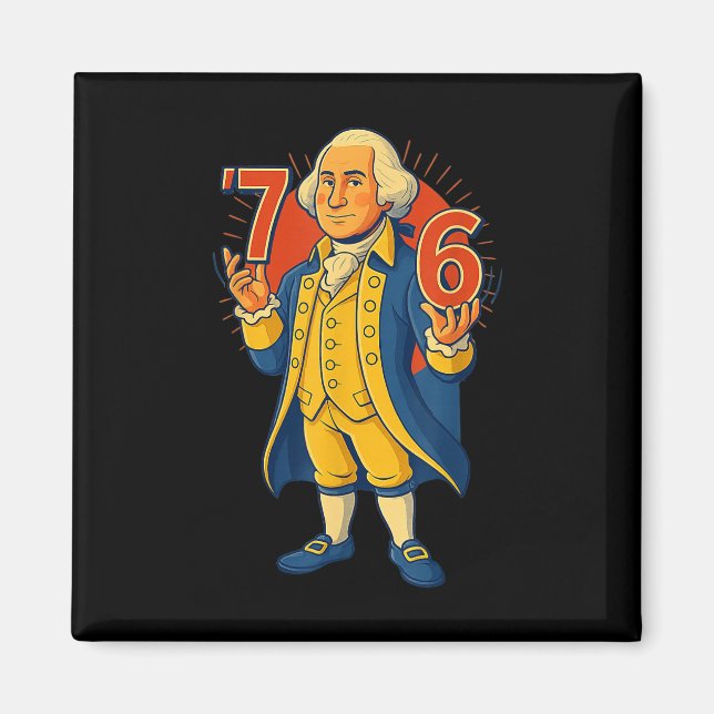 67 Lustiges George Washington Meme Six Seven Gen A Magnet (Vorne)