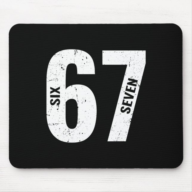 67 Lustiges Meme Sechs Sieben Retro  Mousepad (Vorne)