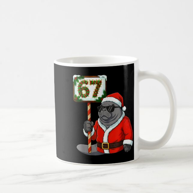 67 Manatee Christmas Six Seven Meme Brainrot Manat Kaffeetasse (Rechts)