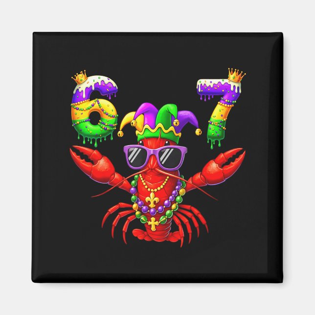 67 Mardi Gras Crawfish Beads Six Seven Carnival Bo Magnet (Vorne)