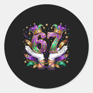 67 Mardi Gras Meme Karneval Party Zitat _2 Runder Aufkleber