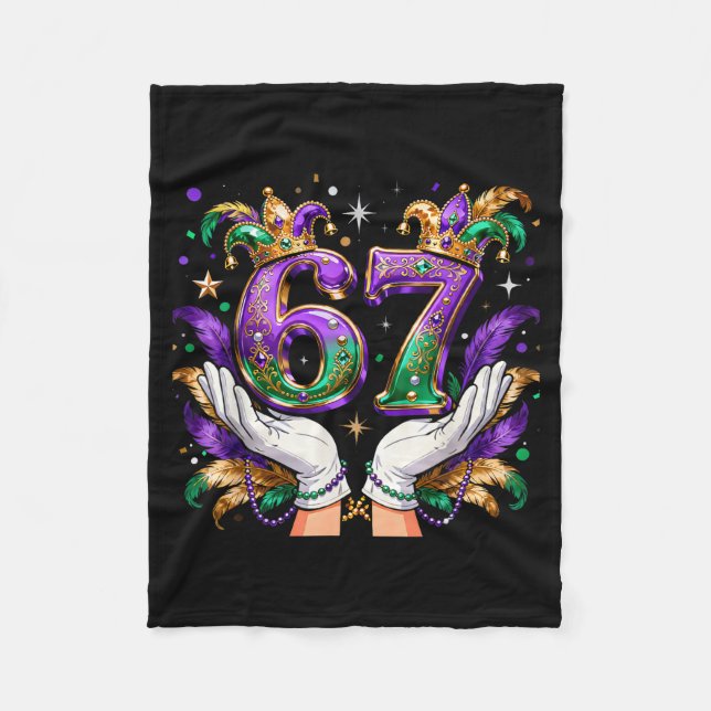67 Mardi Gras Meme Karneval Party Zitat  Fleecedecke (Vorderseite)
