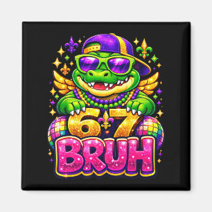 67 Mardi Gras Party Alligator Mardigator sechs sie Magnet