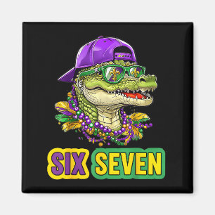 67 Mardigator Alligator Mardi Gras Sechs Sieben Lu Magnet