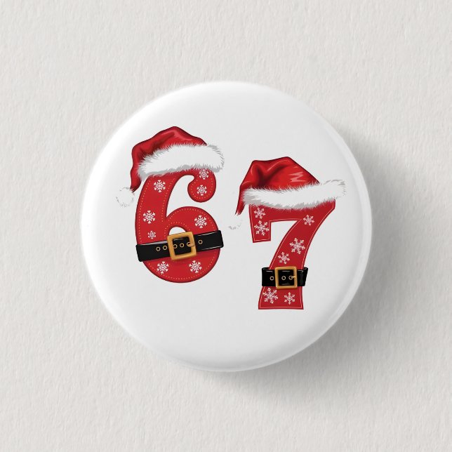 67 Mason Let's Get Sandy Weihnachten 67 Meme Funny Button (Vorderseite)