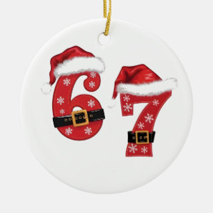67 Mason Let's Get Sandy Weihnachten 67 Meme Funny Keramik Ornament