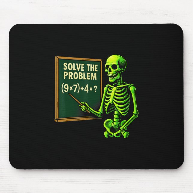 67 Math Halloween Skeleton Meme For Teachers And S Mousepad (Vorne)