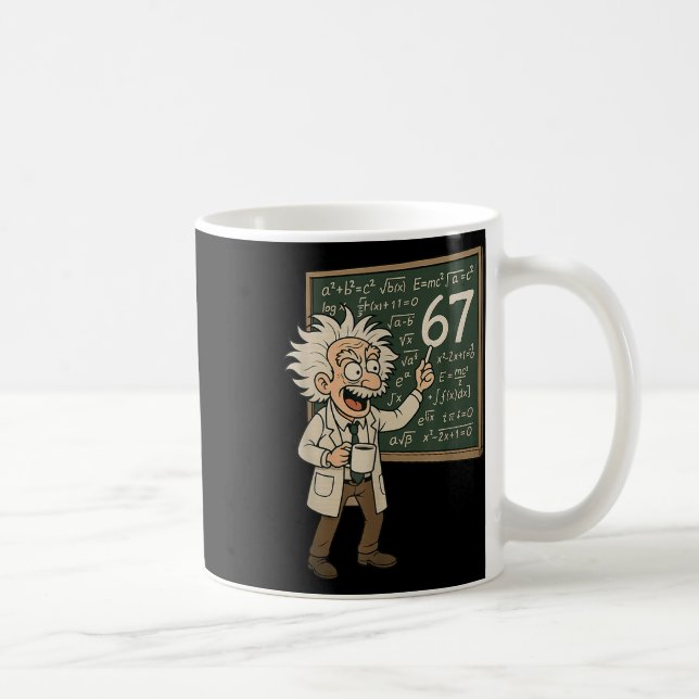 67 Math Meme Funny Professor Genius Chalkboard  Kaffeetasse (Rechts)