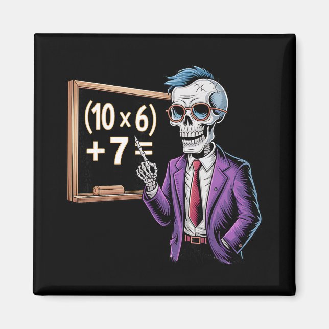 67 Math Teacher Meme Brainrot Six Seven Halloween  Magnet (Vorne)