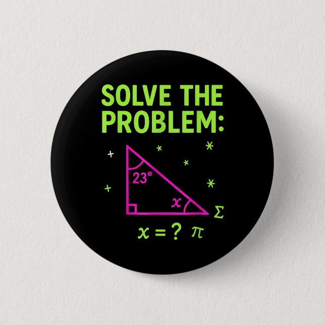 67 Mathe-Meme Löse das Problem Lustige Lehrer Stud Button (Vorderseite)