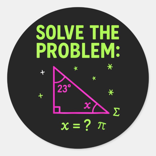 67 Mathe-Meme Löse das Problem Lustige Lehrer Stud Runder Aufkleber (Vorderseite)