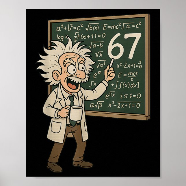 67 Mathe-Meme Lustiger Professor Genie Tafel  Poster (Vorne)
