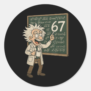 67 Mathe-Meme Lustiger Professor Genie Tafel  Runder Aufkleber