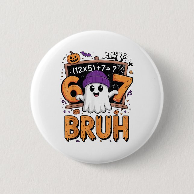 67 Mathelehrer Halloween-Kostüm Mathematik Mathe Button (Vorderseite)