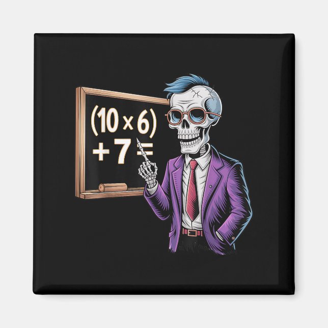 67 Mathelehrer Meme Brainrot Sechs Sieben Hallowee Magnet (Vorne)