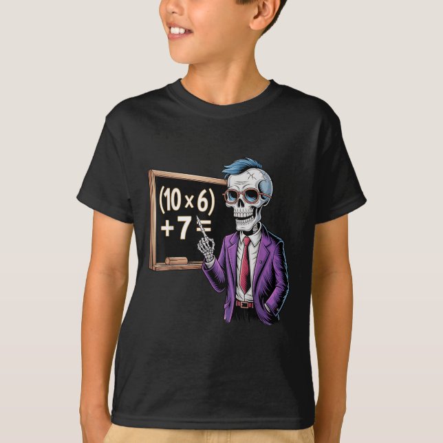 67 Mathelehrer Meme Brainrot Sechs Sieben Hallowee T-Shirt (Vorderseite)