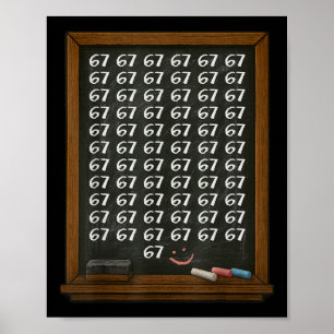 67 Mathelehrer-Überlastung Six Seven Brainrot Meme Poster