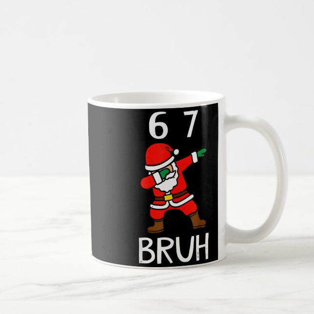 67 Meme 6 7 Funny Christmas Dabbing Santa Six Seve Kaffeetasse (Rechts)