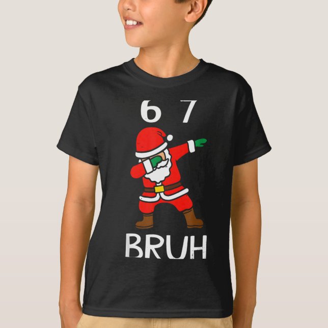 67 Meme 6 7 Funny Christmas Dabbing Santa Six Seve T-Shirt (Vorderseite)