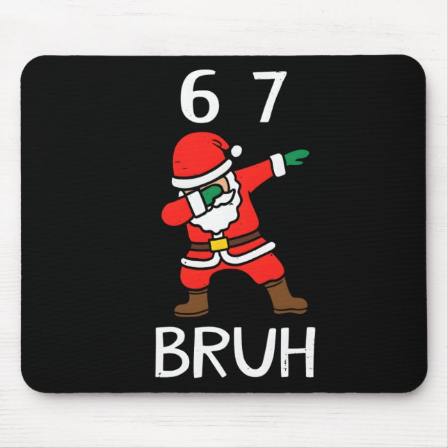 67 Meme 6 7 Lustiger Weihnachten Dabbing Santa Sec Mousepad (Vorne)