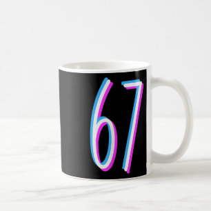 67 Meme 6 7 Sechs Sieben Zahl Kostüm  Kaffeetasse