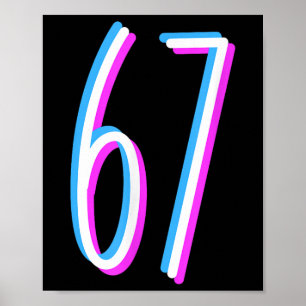67 Meme 6 7 Sechs Sieben Zahl Kostüm Poster