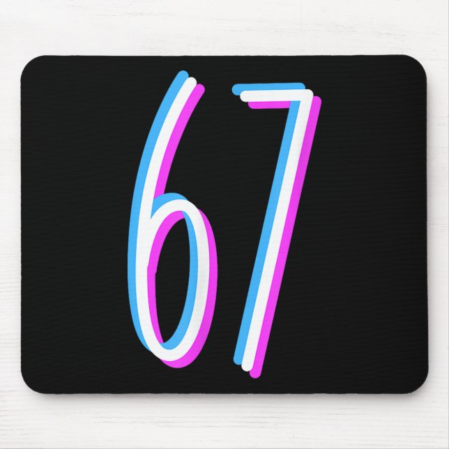 67 Meme 6 7 Six Seven Zahl Kostüm  Mousepad (Vorne)