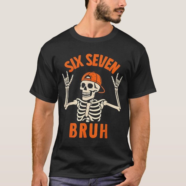 67 Meme 6 7 Sonstiges Halloween Skeleton Rock on S T-Shirt (Vorderseite)