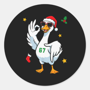 67 Meme Alberne Gans 6 7 Lustige Sechs Sieben Weih Runder Aufkleber