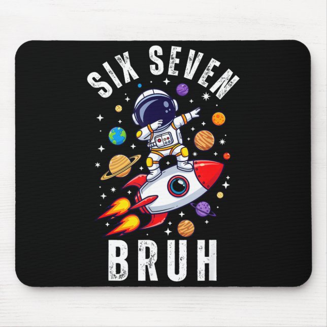67 Meme Astronaut Dabbing In Space Funny Six Seven Mousepad (Vorne)