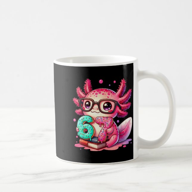 67 Meme Axolotl Funny Six Seven Axolotl Lover For  Kaffeetasse (Rechts)
