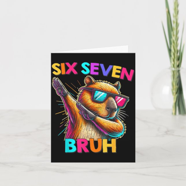 67 Meme Capybara Sechs Sieben Bruh Capybara Kinder Karte (Vorderseite)
