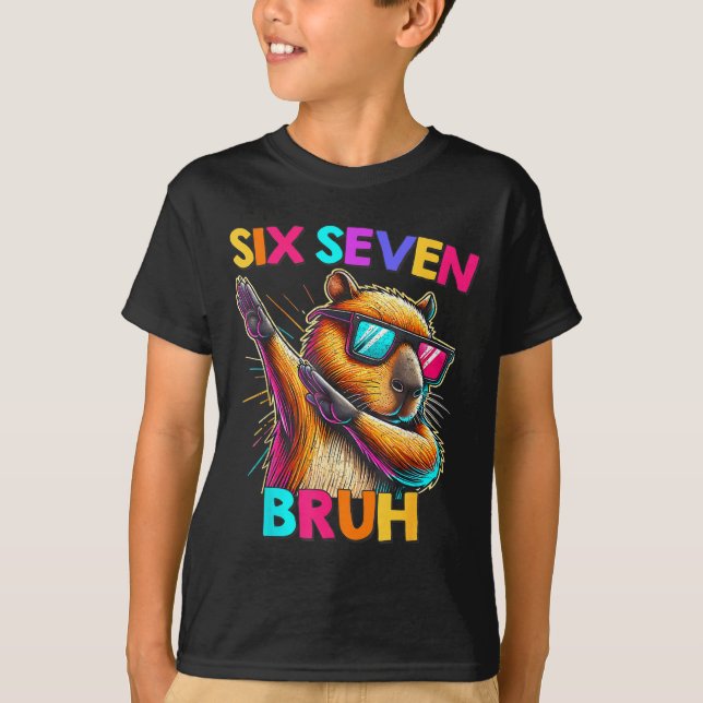 67 Meme Capybara Six Seven Bruh Capybara Kids Boys T-Shirt (Vorderseite)