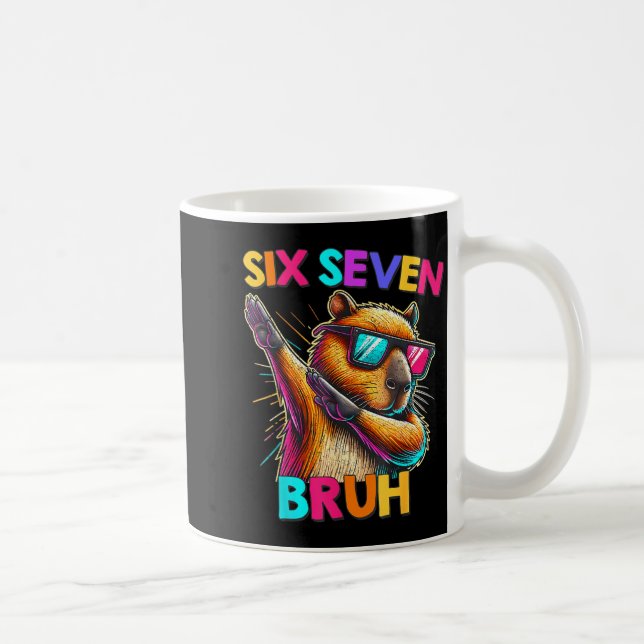 67 Meme Capybara Six Seven Bruh Capybara Kinder Ju Kaffeetasse (Rechts)
