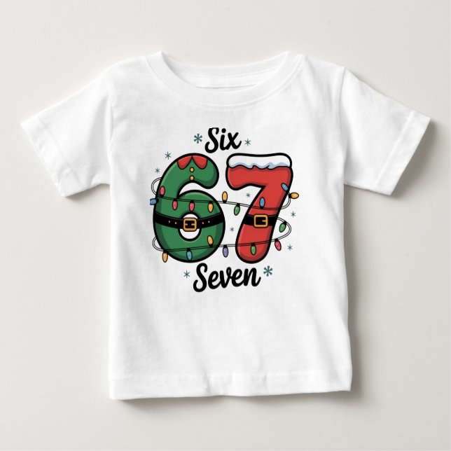 67 Meme Christmas Lights Baby T-shirt (Vorderseite)
