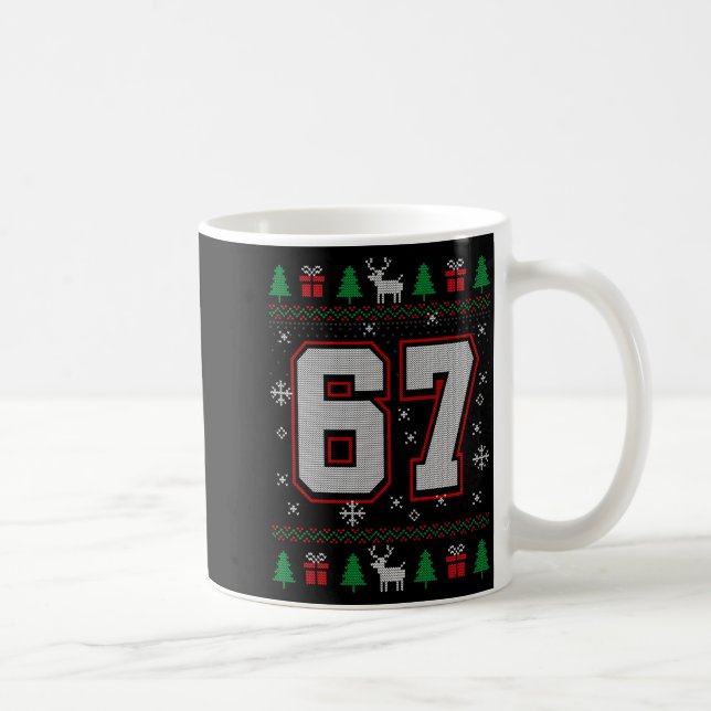 67 Meme Christmas Ornaments Ugly Sweater Xmas Cele Kaffeetasse (Rechts)