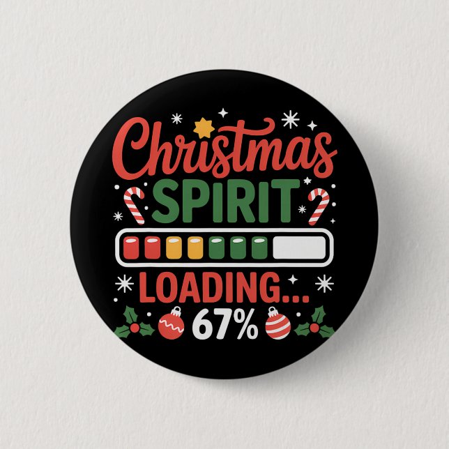 67 Meme Christmas Spirit Loading 67% Six Seven For Button (Vorderseite)