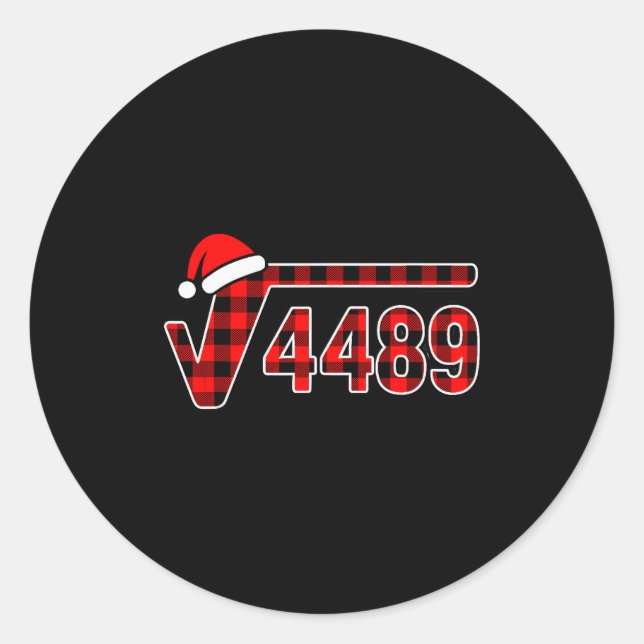 67 Meme Christmas Square Root 4489 Six Seven Math  Runder Aufkleber (Vorderseite)
