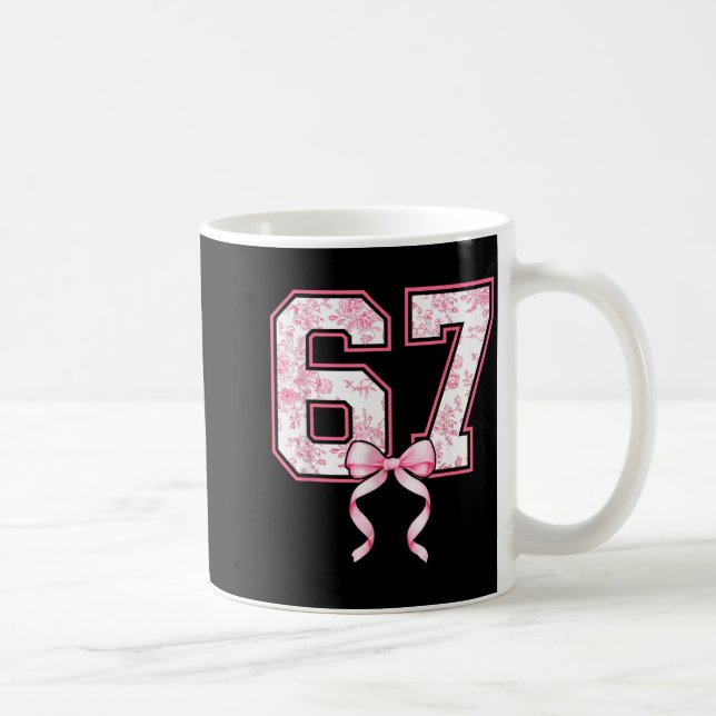 67 Meme Coquette Toile Nk Bow Funny Six Seven Girl Kaffeetasse (Rechts)
