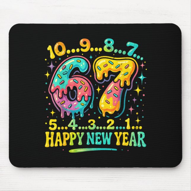 67 Meme Countdown Happy New Year Funny Drip Number Mousepad (Vorne)