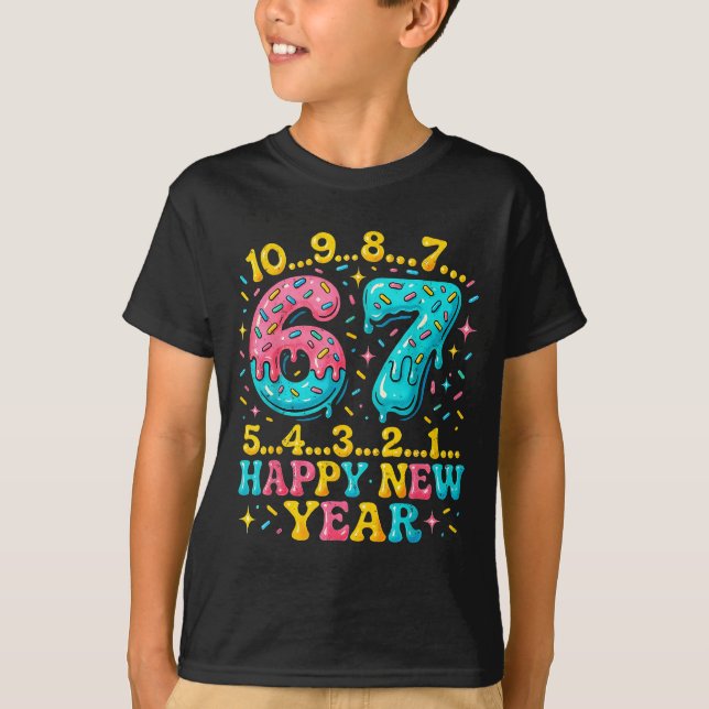 67 Meme Countdown Happy New Year Funny Drip Number T-Shirt (Vorderseite)
