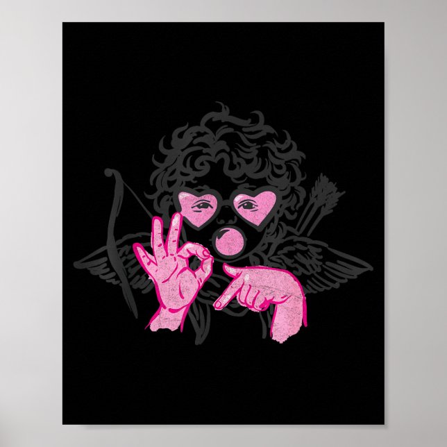 67 Meme Cud Hands Bubble Gum Six Seven Meme Valent Poster (Vorne)