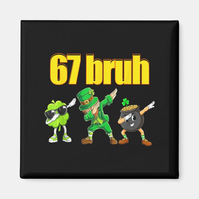 67 Meme Dabbing Kobold Shamrock Goldtopf st Magnet (Vorne)